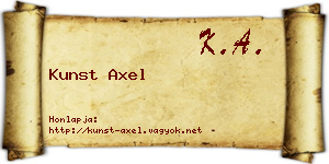 Kunst Axel névjegykártya