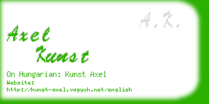 axel kunst business card